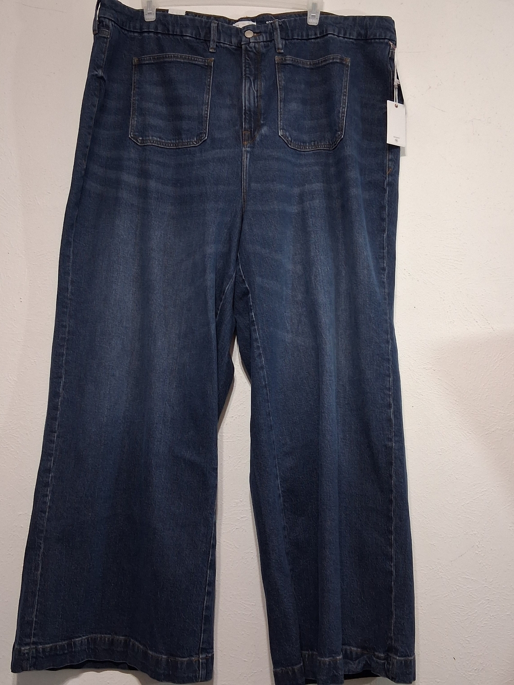 Good American Dark Blue Wide Leg Palazzo Jeans